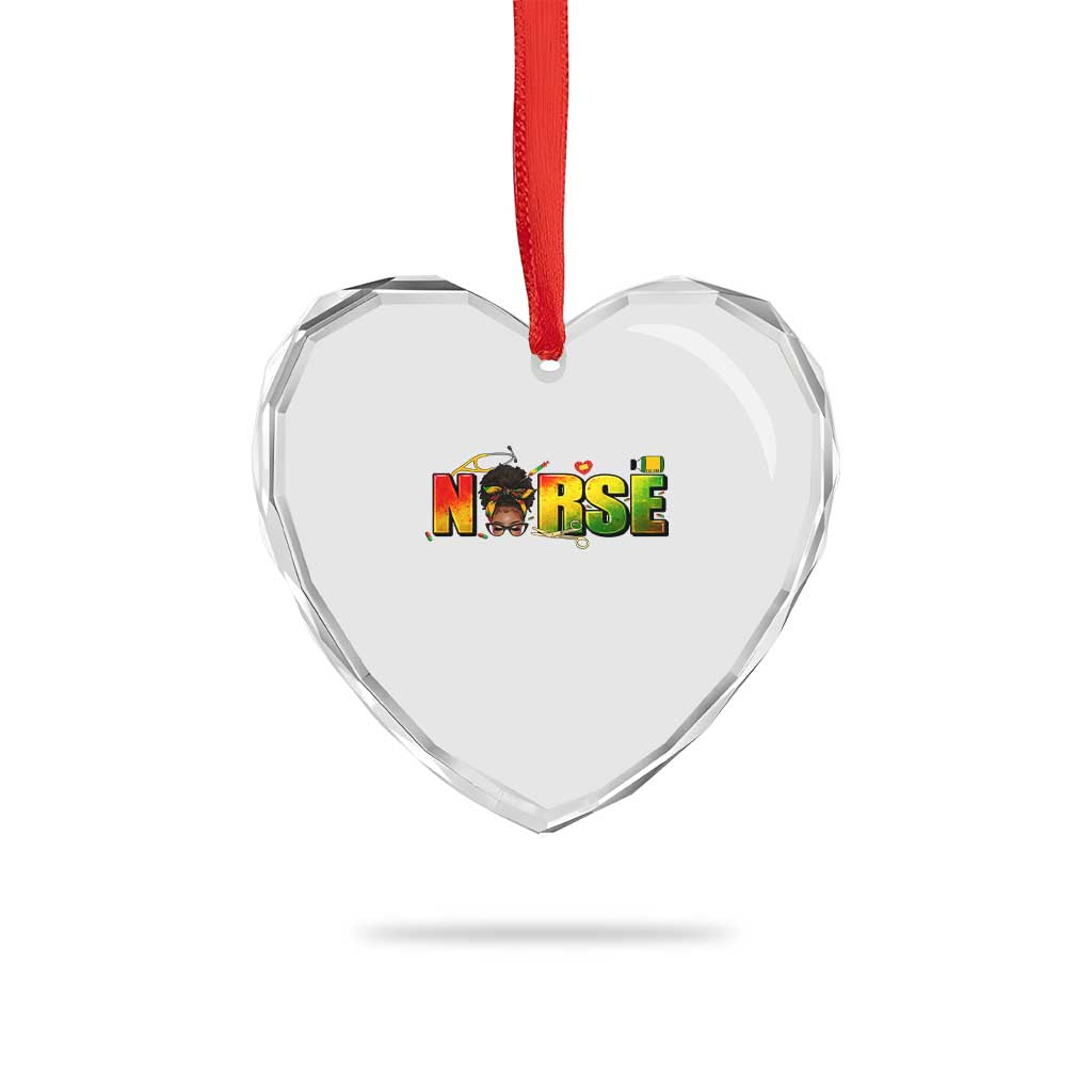 Proud Black Nurse Heart Crystal Glass Ornament Black History Month Healthcare Gift TS12 Print Your Wear