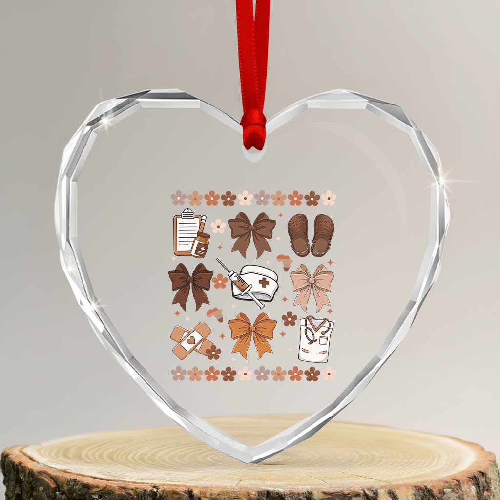 Proud Black Nurse Heart Crystal Glass Ornament Gift For African Nurse Black History TS12 Transparent Glass 3'' Heart Print Your Wear
