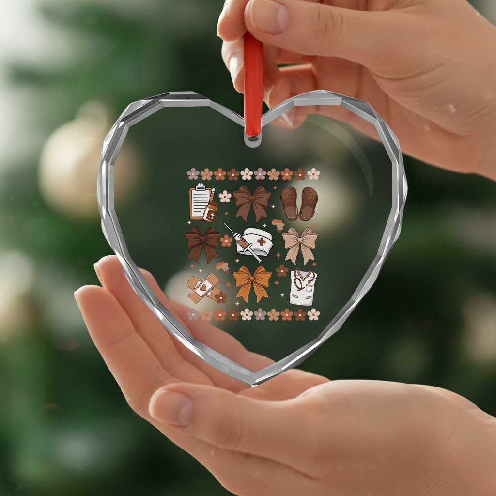Proud Black Nurse Heart Crystal Glass Ornament Gift For African Nurse Black History TS12 Print Your Wear