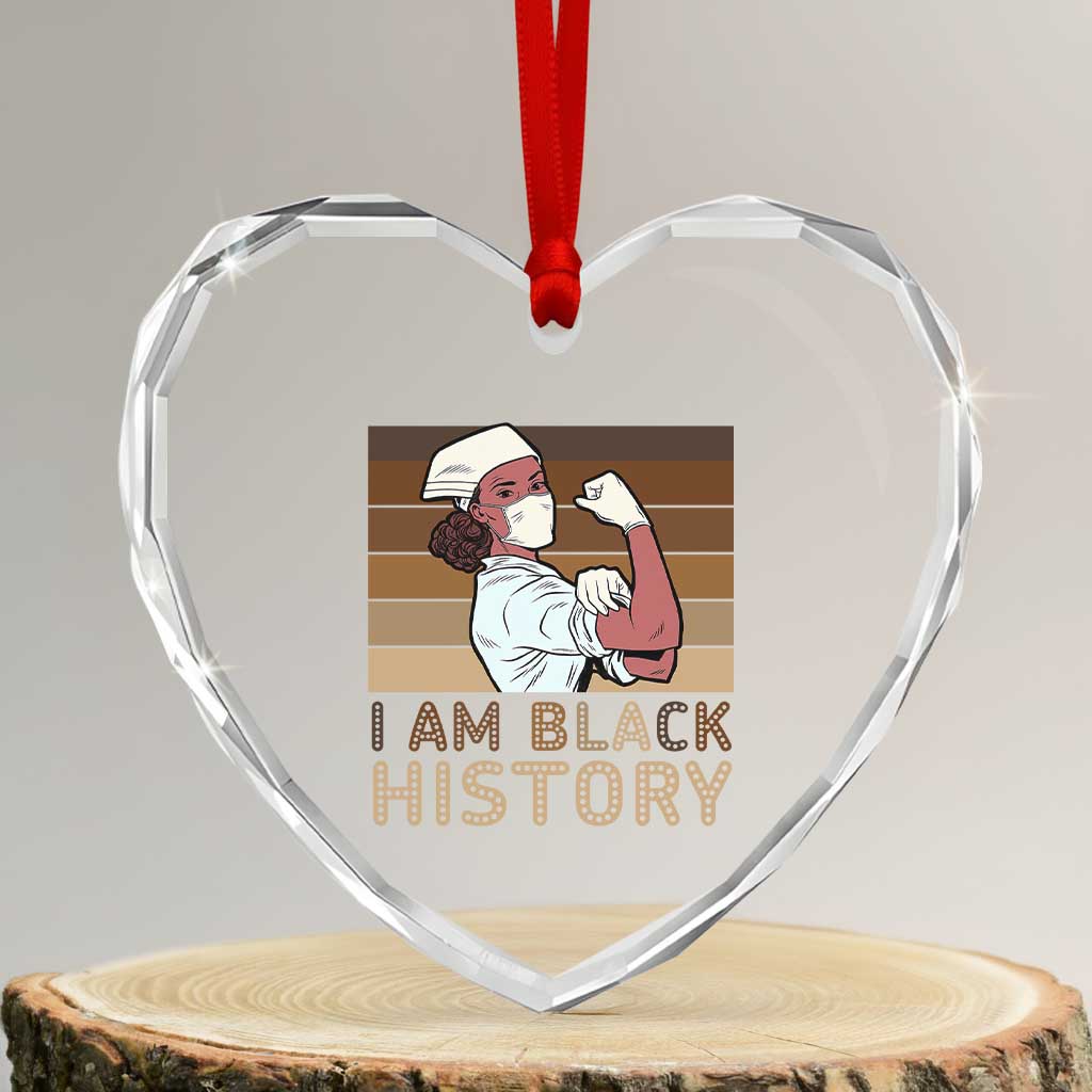 Proud Black Nurse Heart Crystal Glass Ornament I Am Black History TS12 Transparent Glass 3'' Heart Print Your Wear