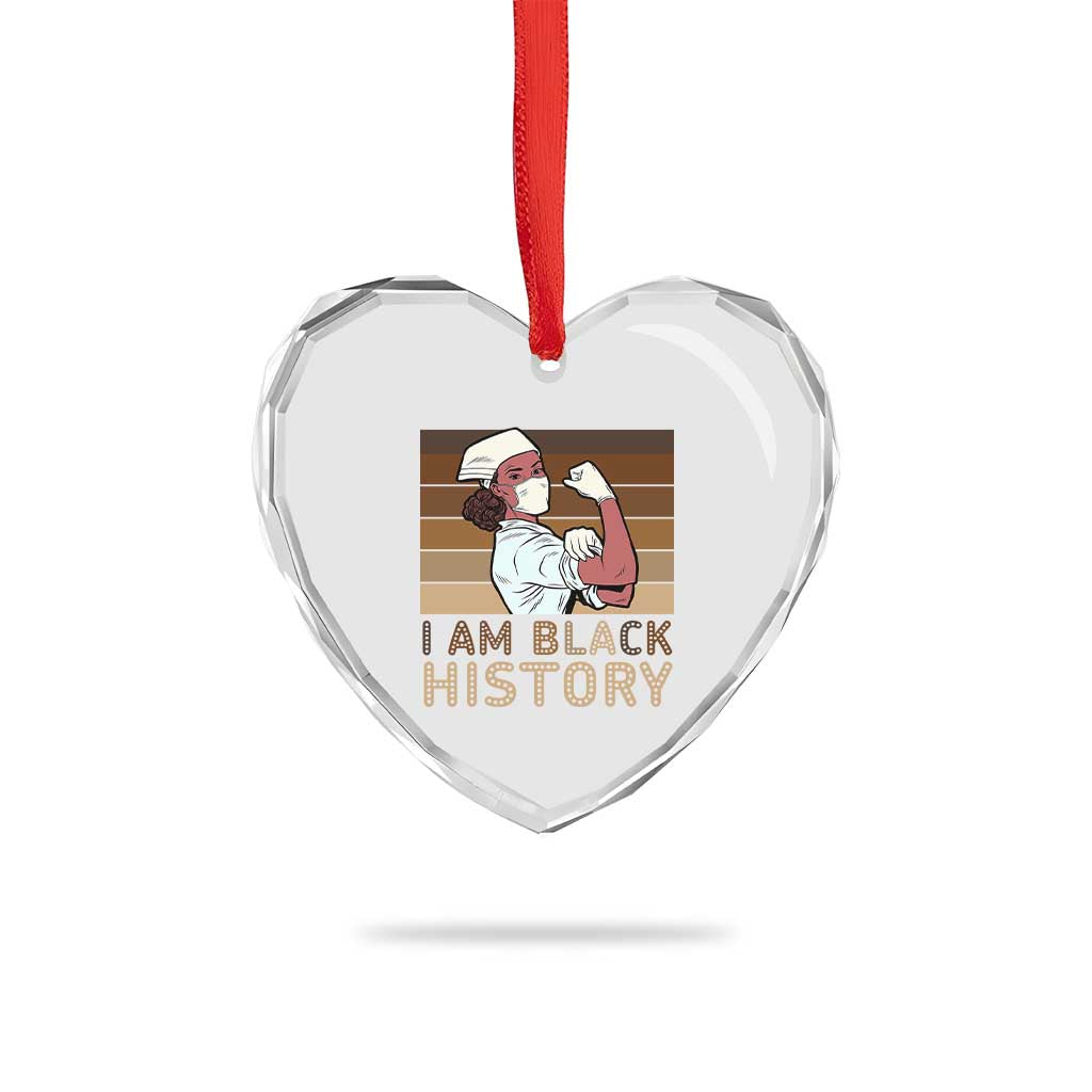 Proud Black Nurse Heart Crystal Glass Ornament I Am Black History TS12 Print Your Wear