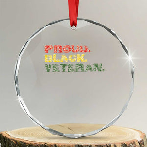 Proud Black Veteran Crystal Glass Ornament Veterans Day Proud Military Camouflage TS11 Transparent Glass 3'' Circle Print Your Wear