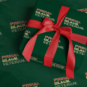 Proud Black Veteran Wrapping Paper Roll Veterans Day Proud Military Camouflage TS11 Green Print Your Wear