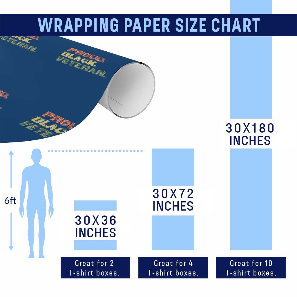 Proud Black Veteran Wrapping Paper Roll Veterans Day Proud Military Camouflage TS11 Print Your Wear