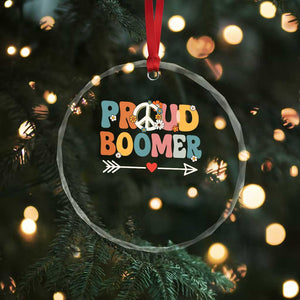 Proud Boomer Crystal Glass Ornament Boomers Generation Peace Sign Hippie 50s 60s TS10 Print Your Wear