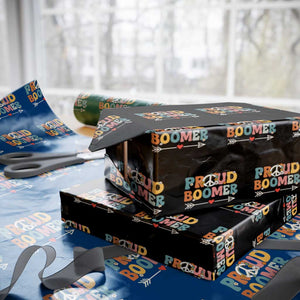 Proud Boomer Wrapping Paper Roll Boomers Generation Peace Sign Hippie 50s 60s TS10 Black Print Your Wear