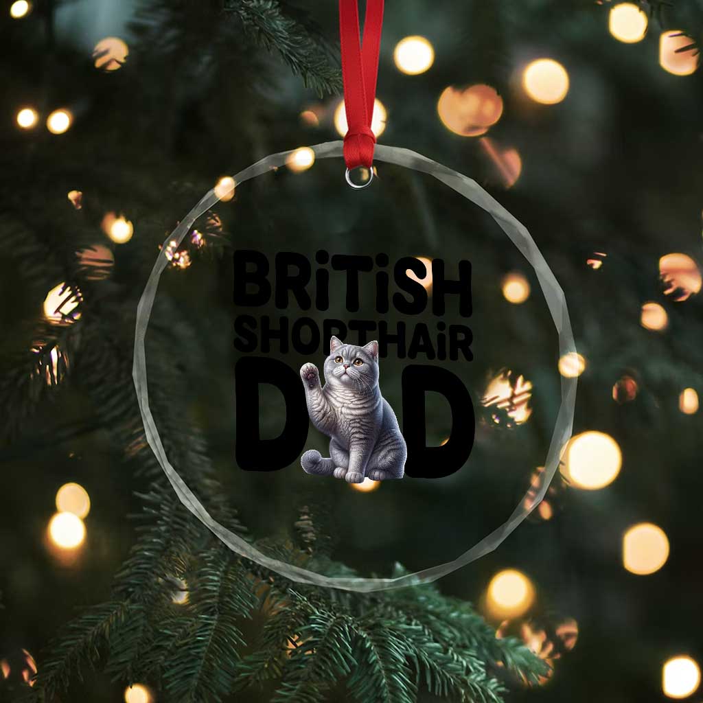 Proud British Shorthair Dad Crystal Glass Ornament Cute Cat Fathers Day Gift TS12 Print Your Wear