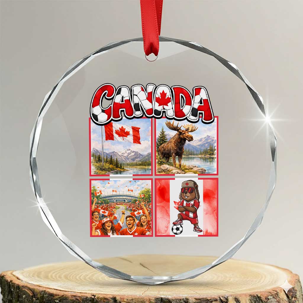 Proud Canada National Soccer Fan 2026 Gift Crystal Glass Ornament TS12 Transparent Glass 3'' Circle Print Your Wear