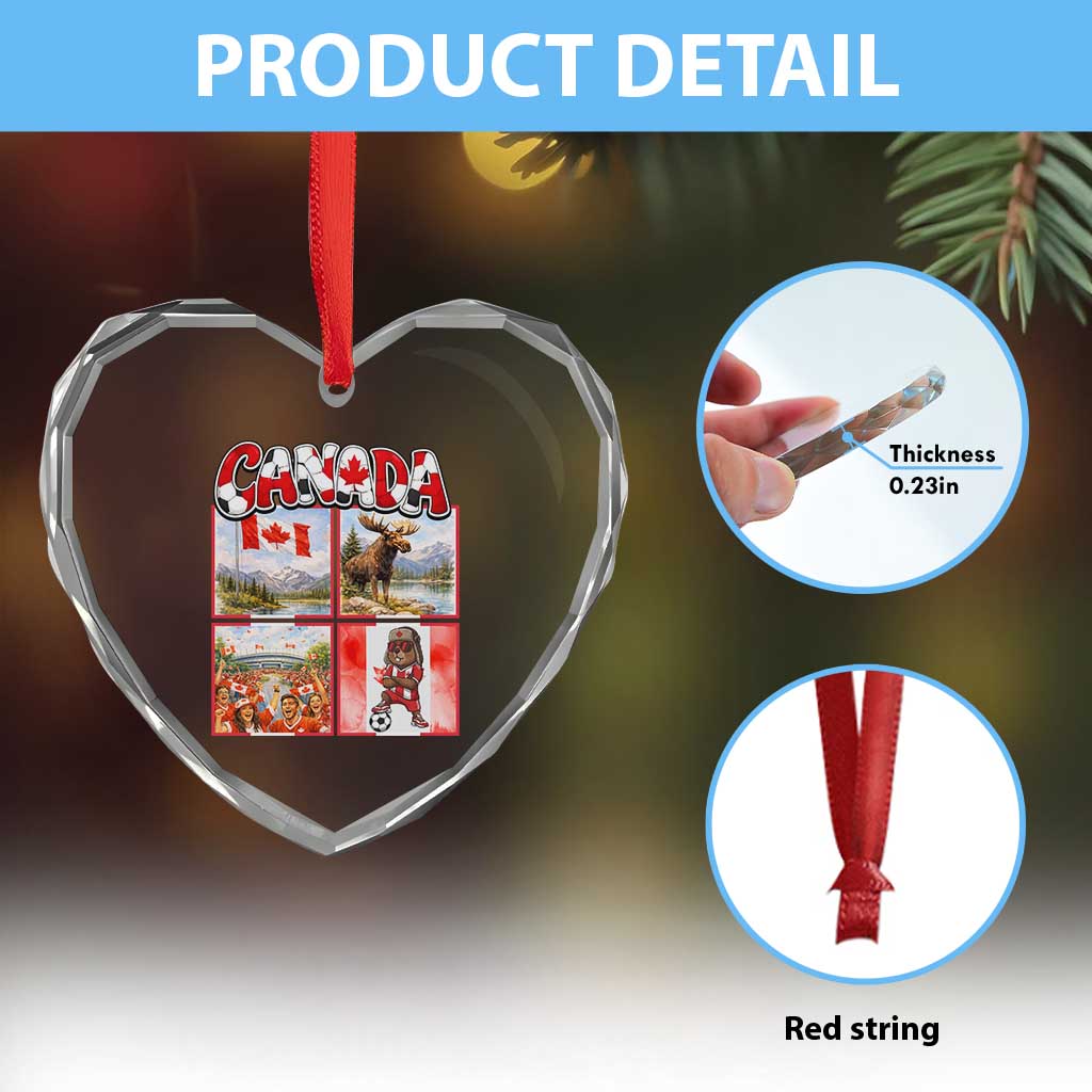 Proud Canada National Soccer Fan 2026 Gift Heart Crystal Glass Ornament TS12 Print Your Wear