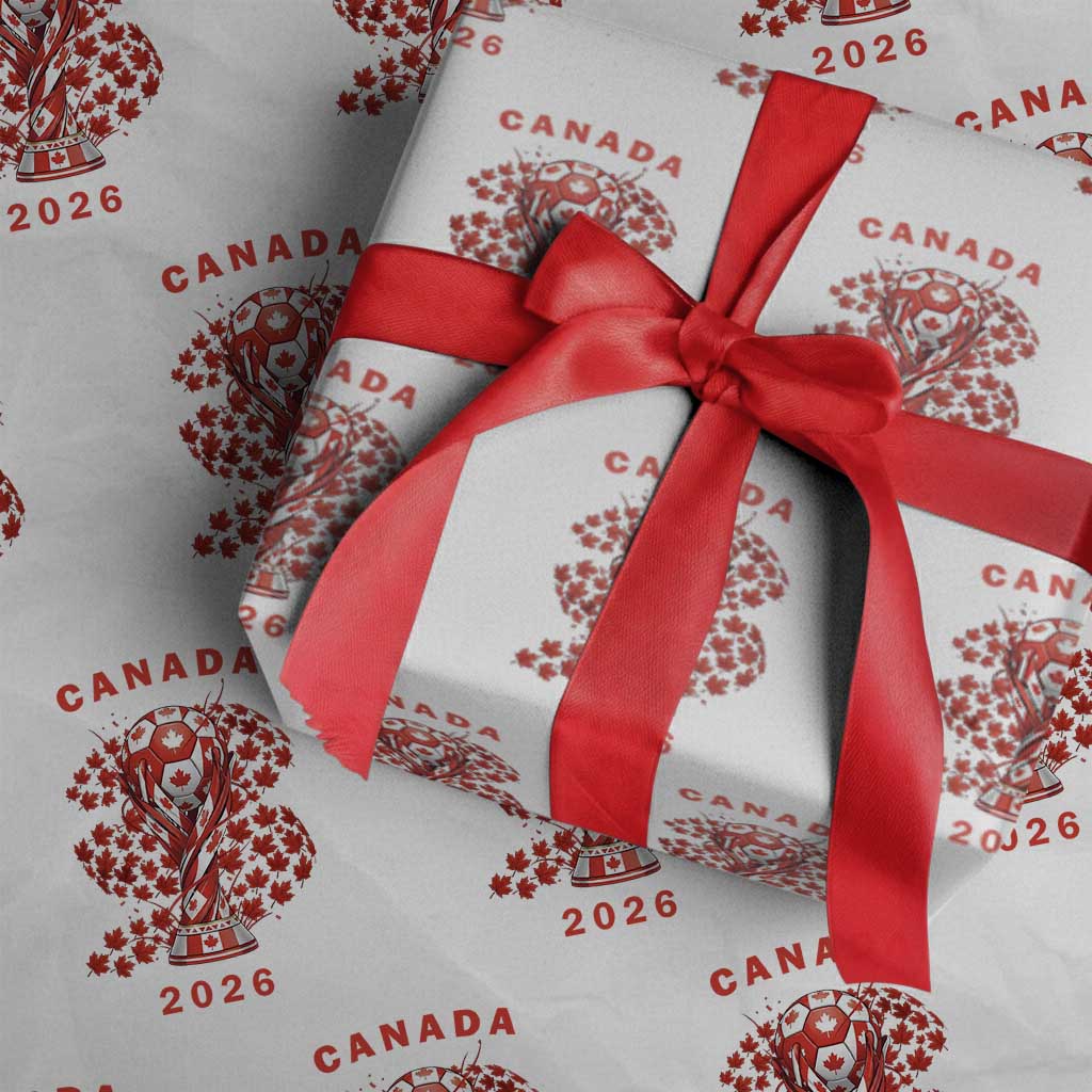 Proud Canada National Soccer Fan 2026 Patriotic Gift Wrapping Paper Roll TS12 White Print Your Wear