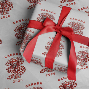 Proud Canada National Soccer Fan 2026 Patriotic Gift Wrapping Paper Roll TS12 White Print Your Wear