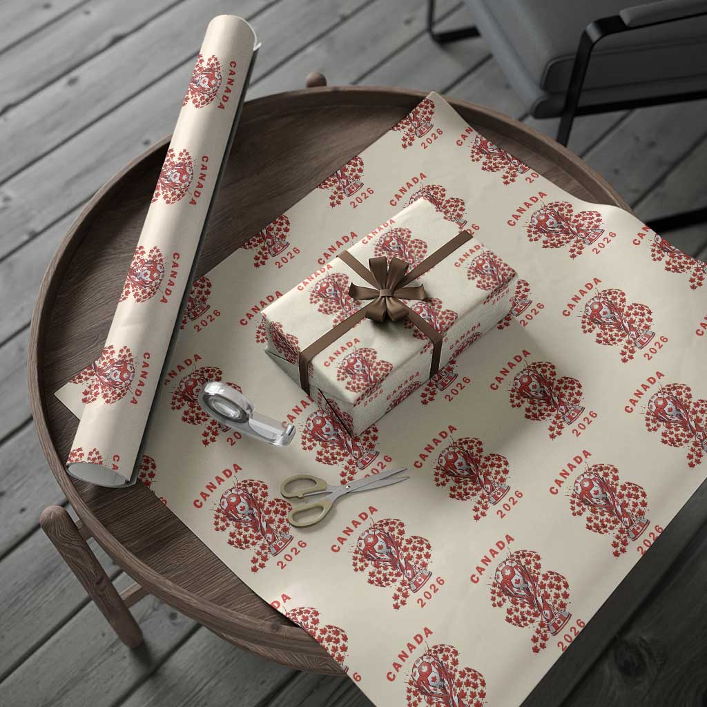 Proud Canada National Soccer Fan 2026 Patriotic Gift Wrapping Paper Roll TS12 Beige Print Your Wear