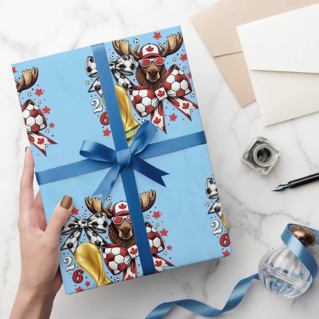Proud Canada Soccer 2026 Wrapping Paper Roll Canadian Football Fan TS12 Light Blue Print Your Wear