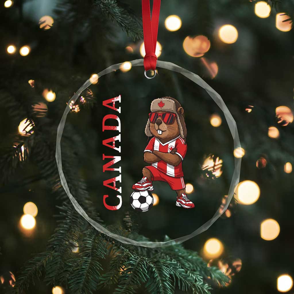 Proud Canada Soccer Beaver Crystal Glass Ornament Funny Football Fan Gift TS12 Print Your Wear