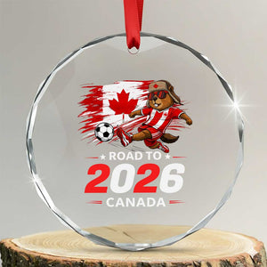 Proud Canada Soccer Beaver Crystal Glass Ornament Road To 2026 TS12 Transparent Glass 3'' Circle Print Your Wear
