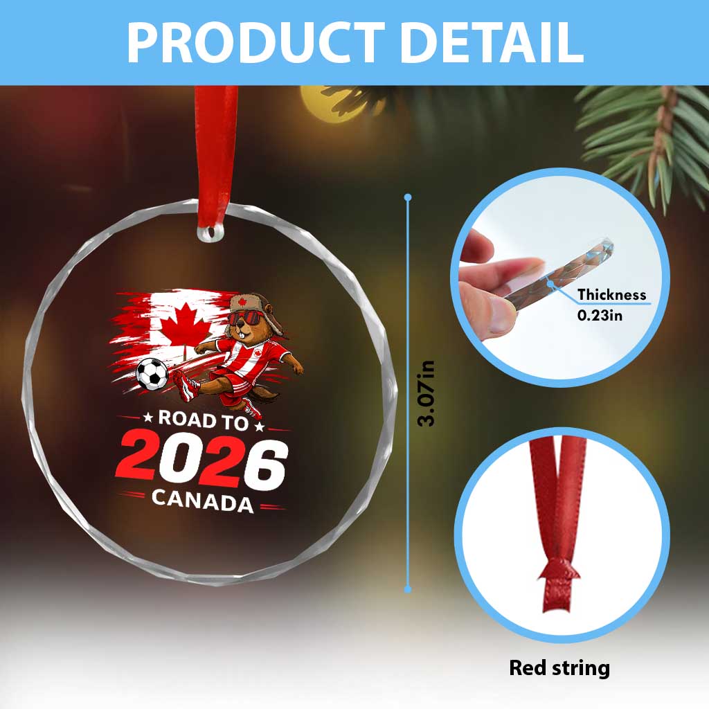 Proud Canada Soccer Beaver Crystal Glass Ornament Road To 2026 TS12 Print Your Wear