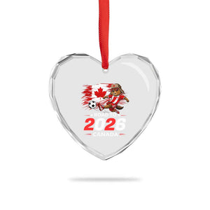 Proud Canada Soccer Beaver Heart Crystal Glass Ornament Road To 2026 TS12 Print Your Wear