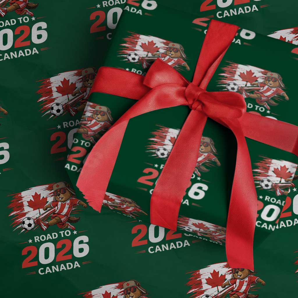 Proud Canada Soccer Beaver Wrapping Paper Roll Road To 2026 TS12 Green Print Your Wear