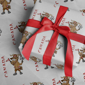 Proud Canada Soccer Moose Wrapping Paper Roll Canadian Football Fan TS12 White Print Your Wear