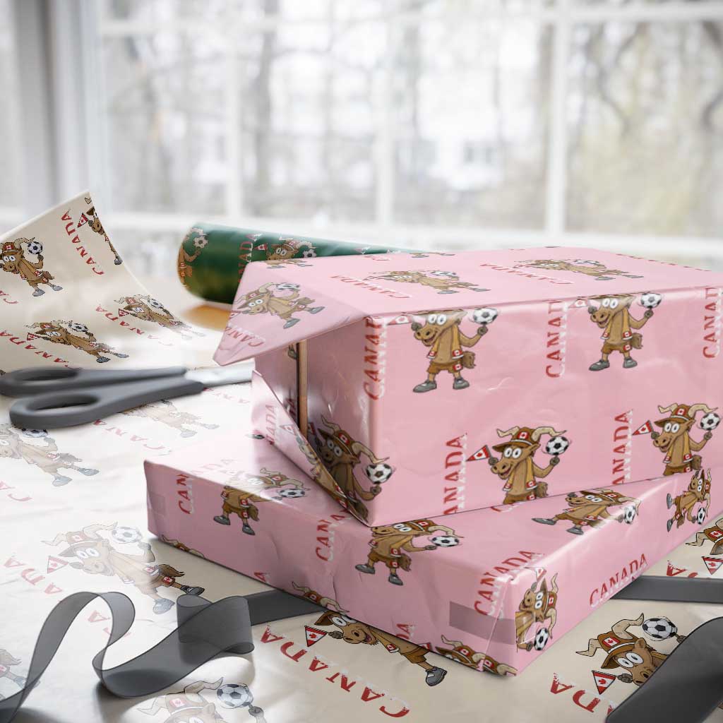 Proud Canada Soccer Moose Wrapping Paper Roll Canadian Football Fan TS12 Light Pink Print Your Wear