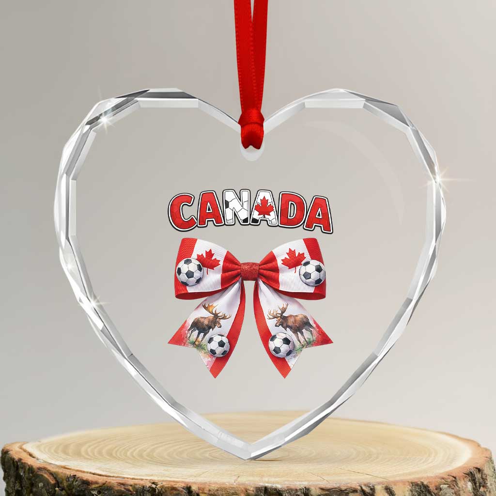 Proud Canadian National Soccer Lover Heart Crystal Glass Ornament Football Fan Gift TS12 Transparent Glass 3'' Heart Print Your Wear
