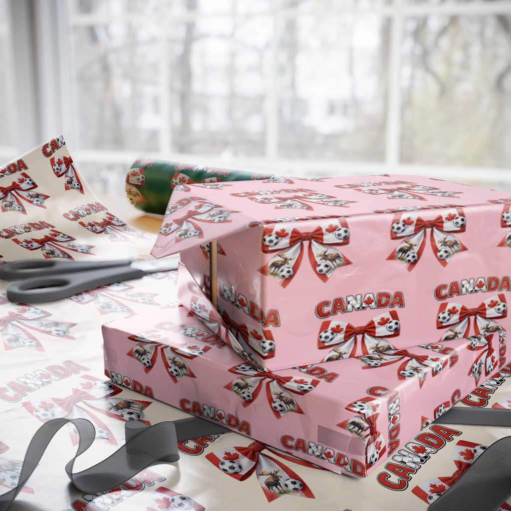 Proud Canadian National Soccer Lover Wrapping Paper Roll Football Fan Gift TS12 Light Pink Print Your Wear