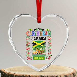 Proud Caribbean Jamaica Heritage Heart Crystal Glass Ornament Jamaican Roots and Island Culture TS02 Transparent Glass 3'' Heart Print Your Wear