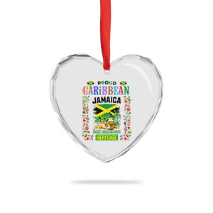 Proud Caribbean Jamaica Heritage Heart Crystal Glass Ornament Jamaican Roots and Island Culture TS02 Print Your Wear