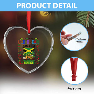 Proud Caribbean Jamaica Heritage Heart Crystal Glass Ornament Jamaican Roots and Island Culture TS02 Print Your Wear