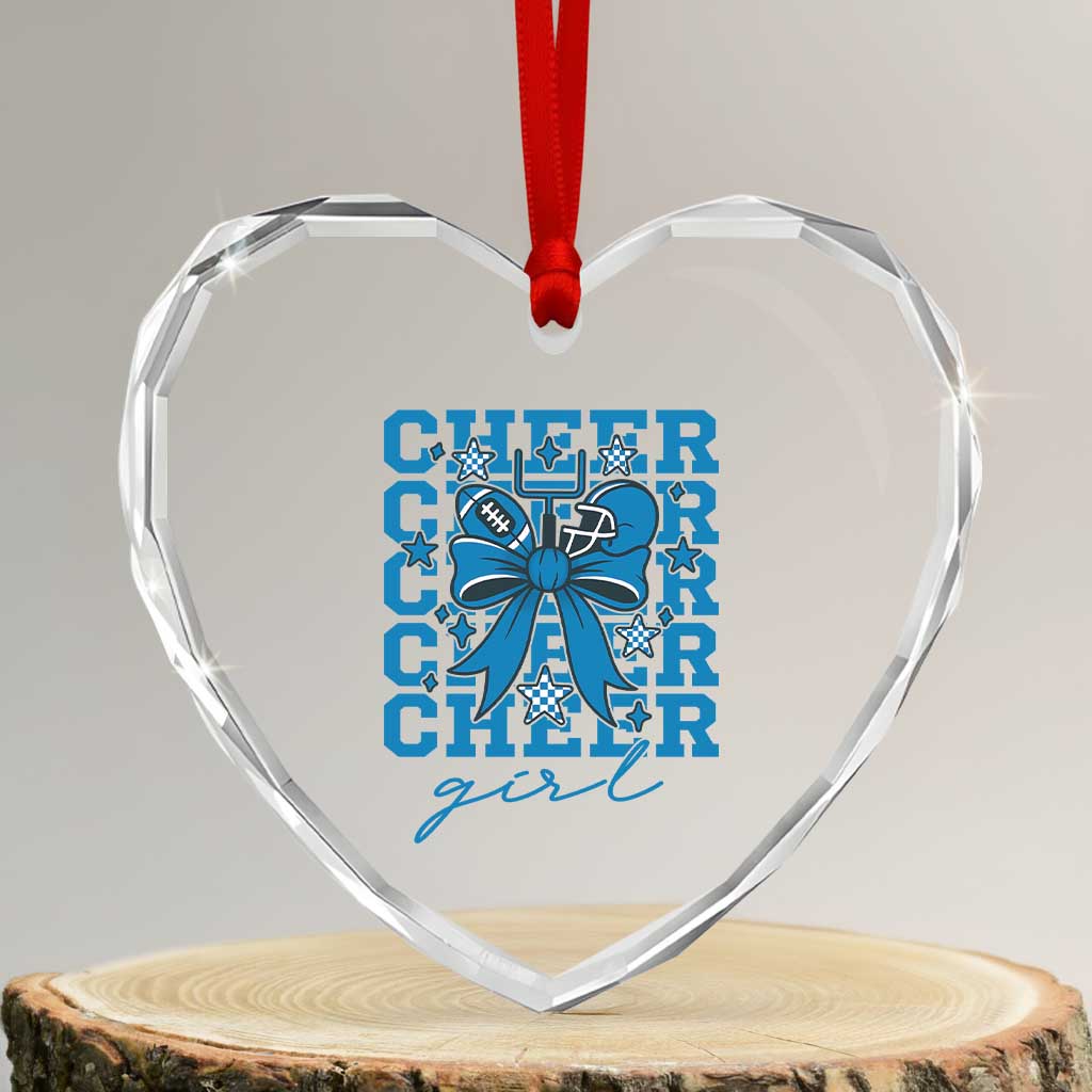 Proud Cheer Girl Heart Crystal Glass Ornament Football Team Supporter Gift TS12 Transparent Glass 3'' Heart Print Your Wear