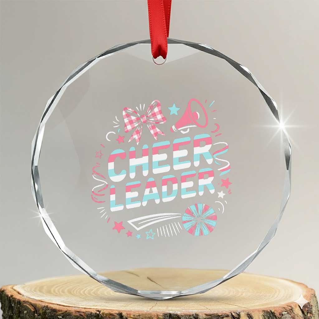 Proud Cheerleader Team Crystal Glass Ornament Gift For Women Sports Fans TS12 Transparent Glass 3'' Circle Print Your Wear