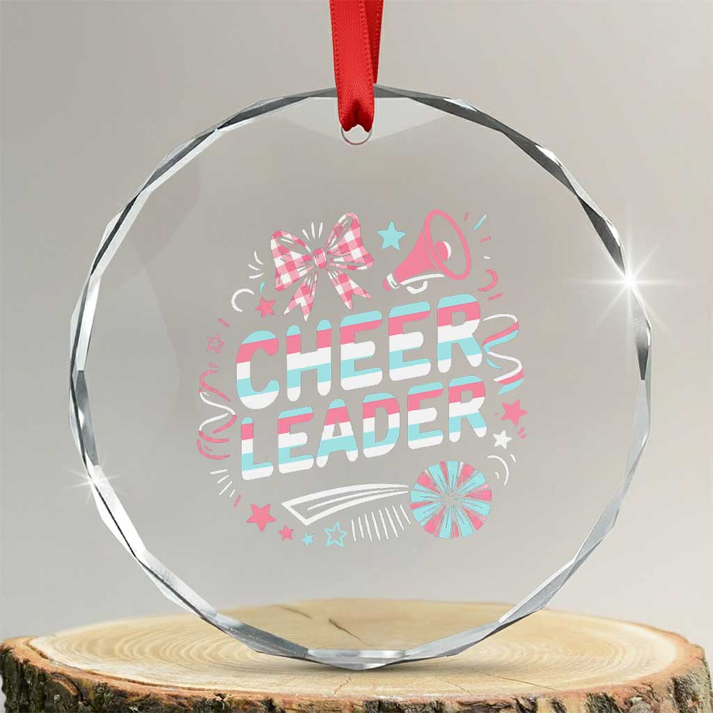 Proud Cheerleader Team Crystal Glass Ornament Gift For Women Sports Fans TS12 Transparent Glass 3'' Circle Print Your Wear