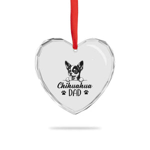 Proud Chihuahua Dad Heart Crystal Glass Ornament Dog Lover Gift Idea TS12 Print Your Wear