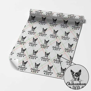 Proud Chihuahua Dad Wrapping Paper Roll Dog Lover Gift Idea TS12 Christmas Plaid Print Your Wear