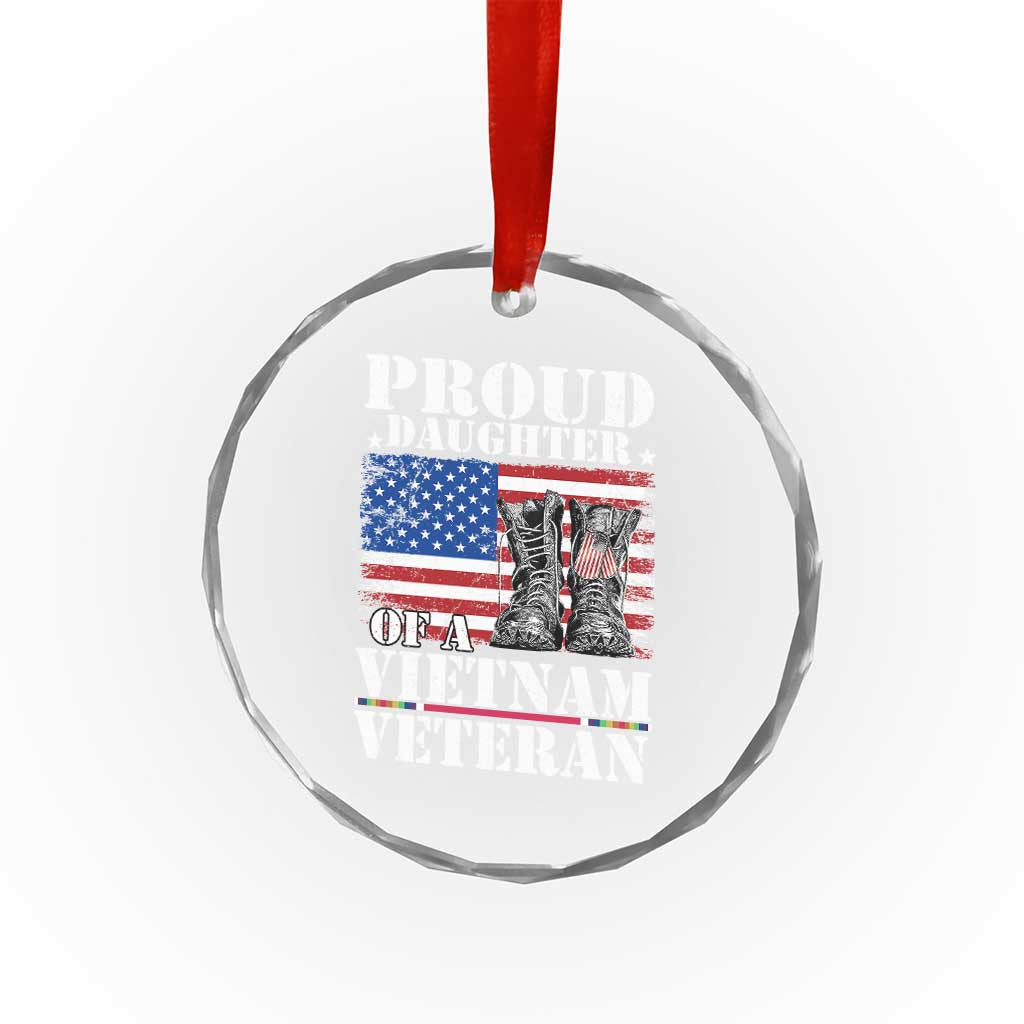 Proud Daughter Of A Vietnam Veteran Crystal Glass Ornament American Flag Army Boots TS11 Print Your Wear