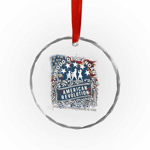 Proud Descendant American Revolution Crystal Glass Ornament 1775 to 1783 Patriotic Heritage TS02 Print Your Wear