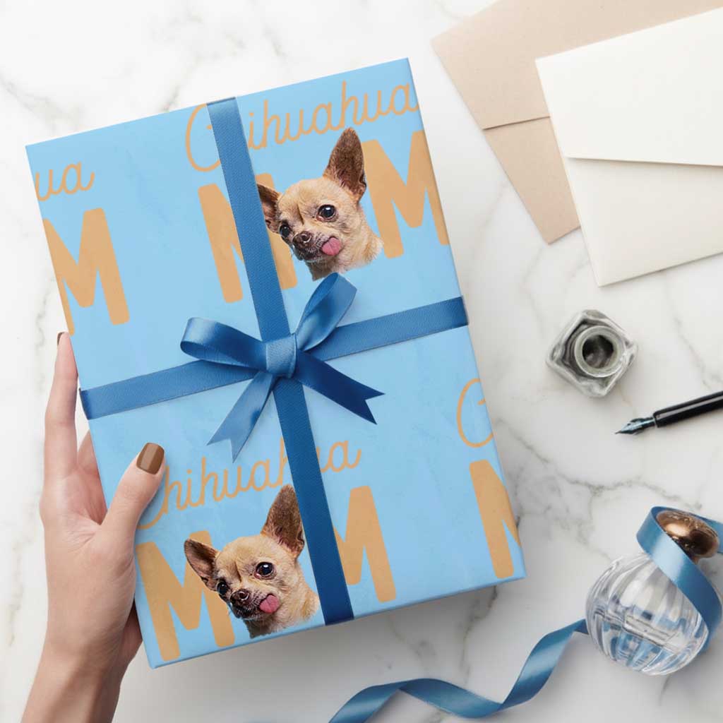 Proud Dog Mom Chihuahua Wrapping Paper Roll Mothers Day Lover Gift TS12 Light Blue Print Your Wear