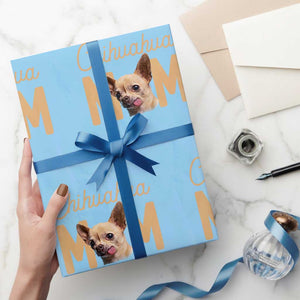 Proud Dog Mom Chihuahua Wrapping Paper Roll Mothers Day Lover Gift TS12 Light Blue Print Your Wear