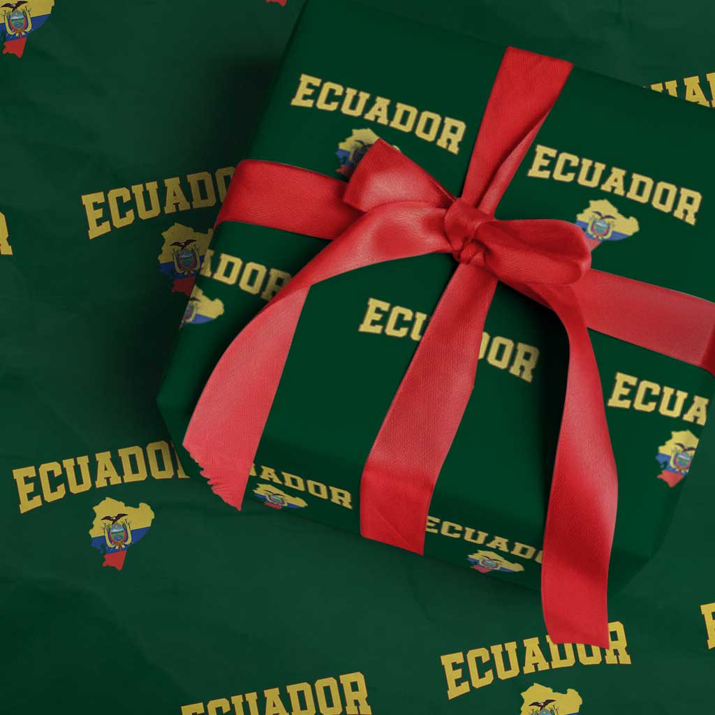 Proud Ecuadorian Map Wrapping Paper Roll Ecuador Roots Heritage Pride