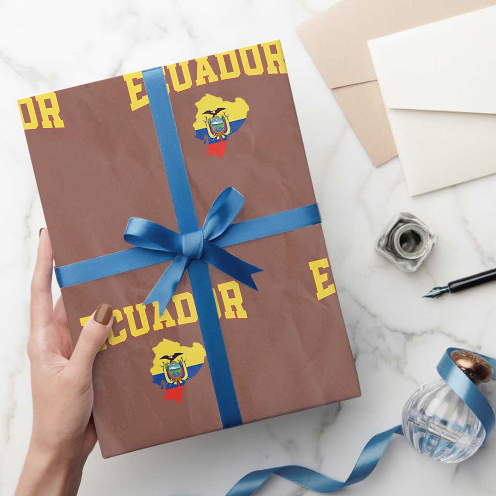 Proud Ecuadorian Map Wrapping Paper Roll Ecuador Roots Heritage Pride