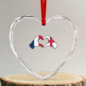 Proud Fance England Heritage Hand Heart Graphic Heart Crystal Glass Ornament French English Anglo Roots Cross Border Love Unity TS02 Transparent Glass 3'' Heart Print Your Wear