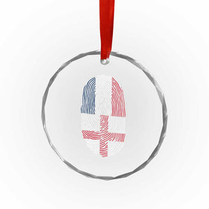 Proud France England Flag Fingerprint DNA Graphic Crystal Glass Ornament French Anglo English Heritage Roots Dual Patriotism TS02 Print Your Wear