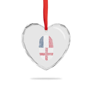 Proud France England Flag Fingerprint DNA Graphic Heart Crystal Glass Ornament French Anglo English Heritage Roots Dual Patriotism TS02 Print Your Wear