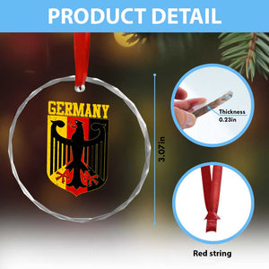 Proud Germany Crystal Glass Ornament Bundesadler Coat of Arms German Flag TS11 Print Your Wear