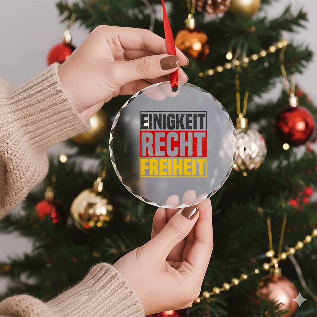 Proud Germany Crystal Glass Ornament Einigkeit Recht Freiheit German Flag TS11 Print Your Wear