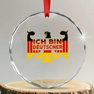 Proud Germany Crystal Glass Ornament Ich Bin Deutscher Bundesadler Coat of Arms TS11 Transparent Glass 3'' Circle Print Your Wear