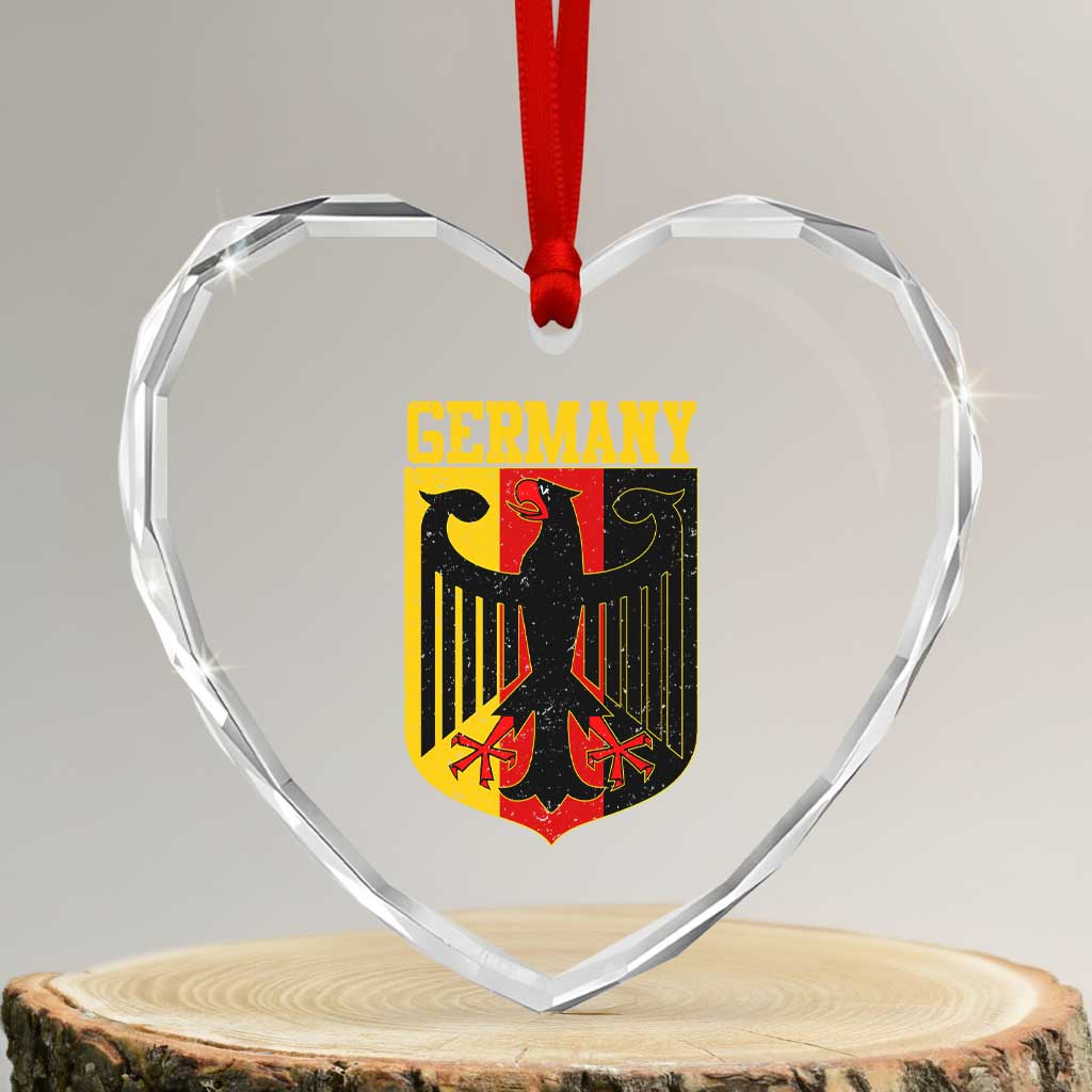Proud Germany Heart Crystal Glass Ornament Bundesadler Coat of Arms German Flag TS11 Transparent Glass 3'' Heart Print Your Wear