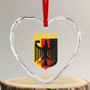Proud Germany Heart Crystal Glass Ornament Bundesadler Coat of Arms German Flag TS11 Transparent Glass 3'' Heart Print Your Wear