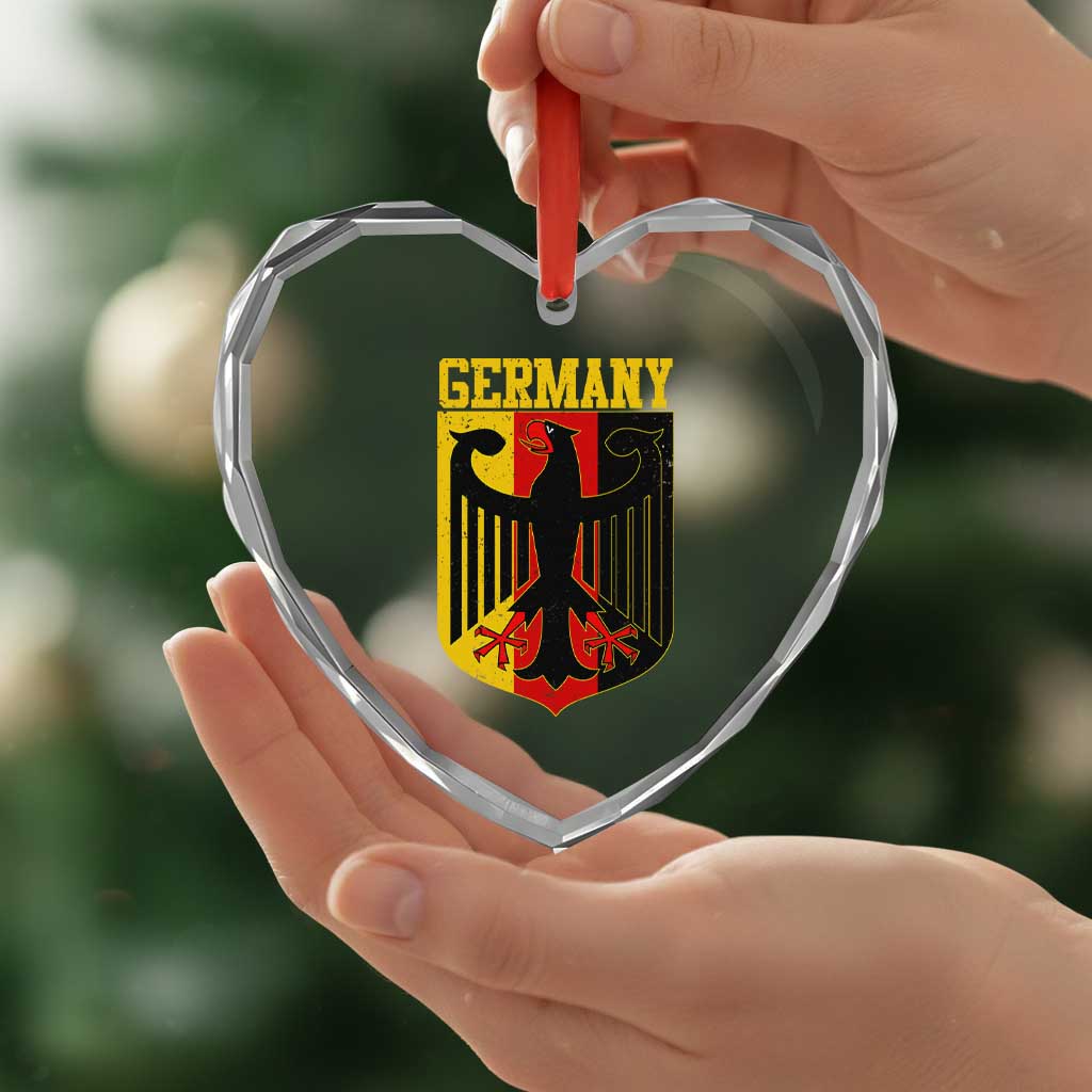 Proud Germany Heart Crystal Glass Ornament Bundesadler Coat of Arms German Flag TS11 Print Your Wear
