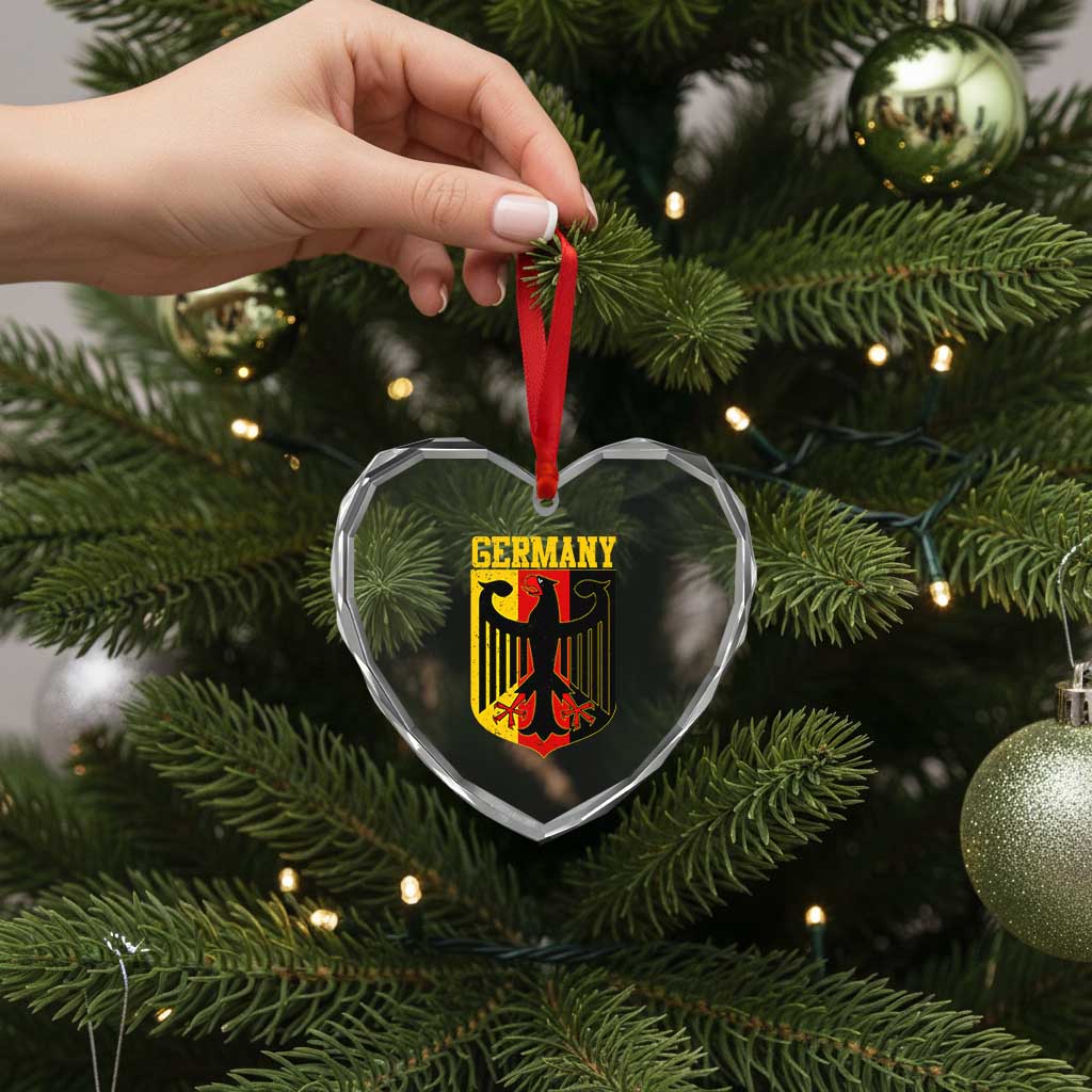 Proud Germany Heart Crystal Glass Ornament Bundesadler Coat of Arms German Flag TS11 Print Your Wear